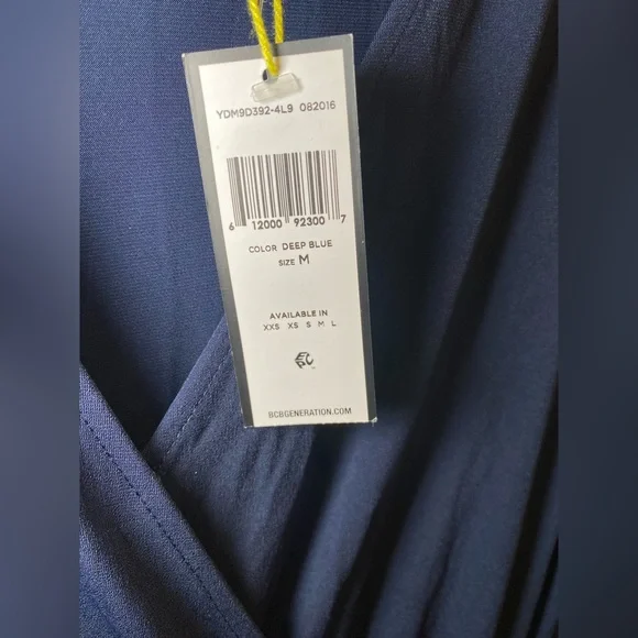 BCBGeneration Deep Blue Mesh Long Sleeve Jumpsuit size M New with Tag - Picture 6 of 9